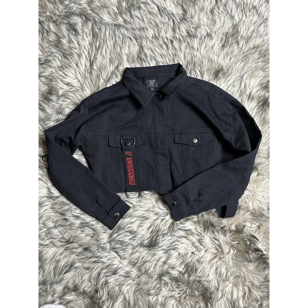 LF The Brand LF UNDRGRND3 Black Cropped Jacket Women Sz S